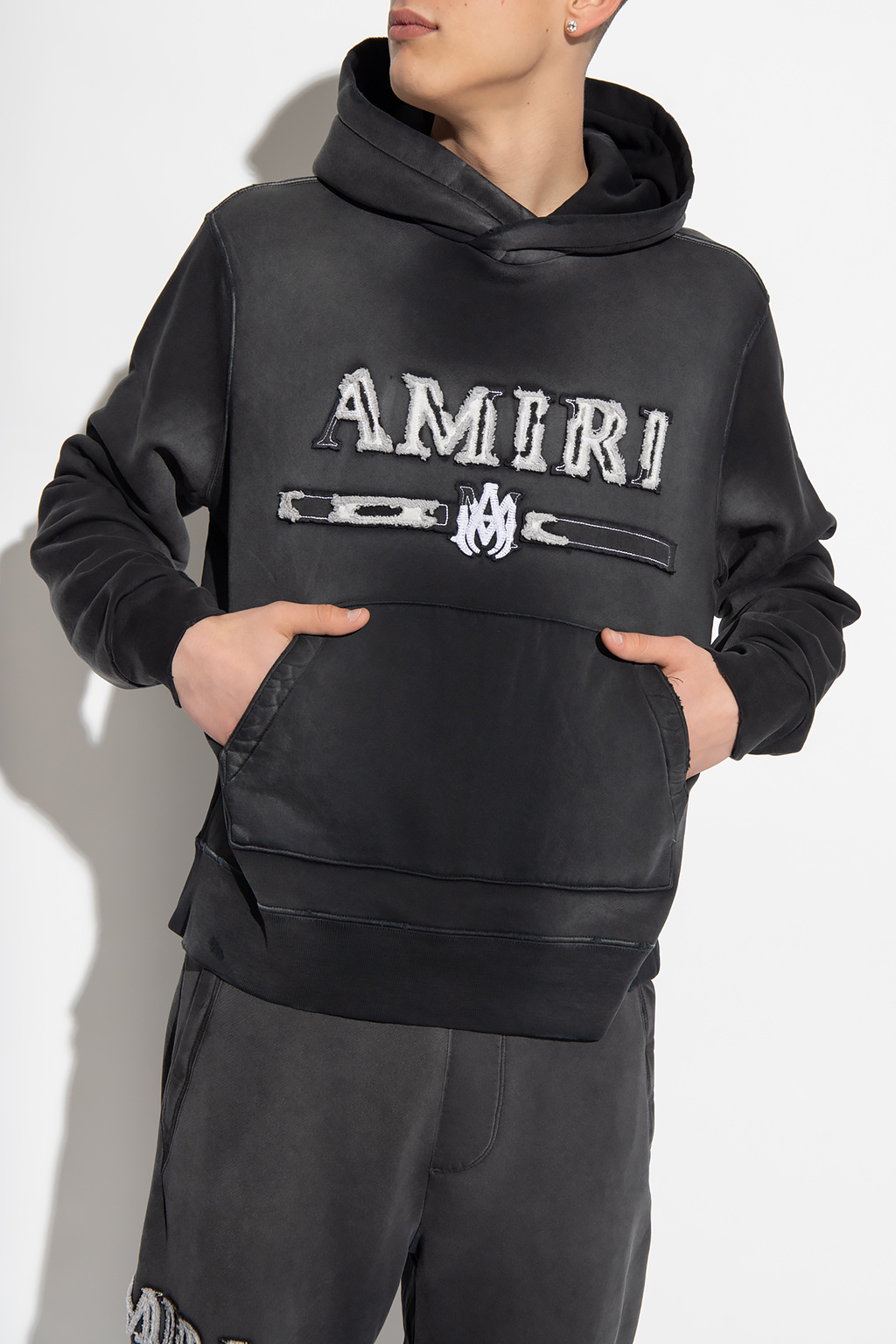 Amiri hoodie grey sale